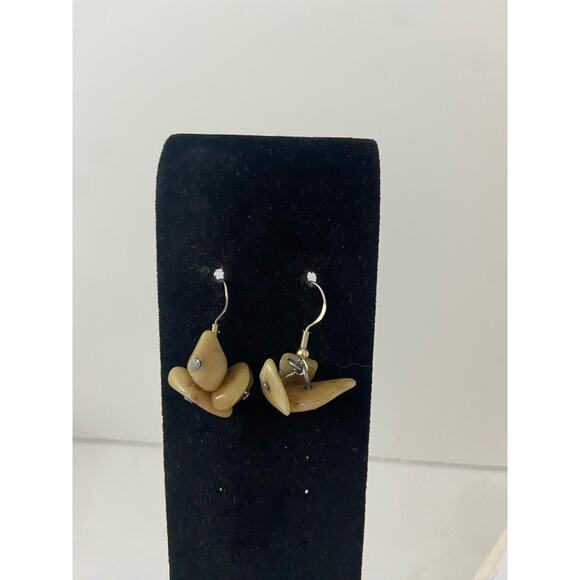 yellow jasper chip bead earrings - Picture 1 of 4